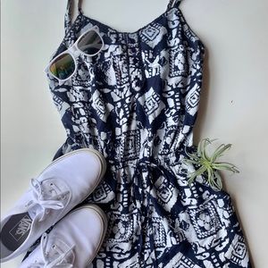 Blue + White Romper
